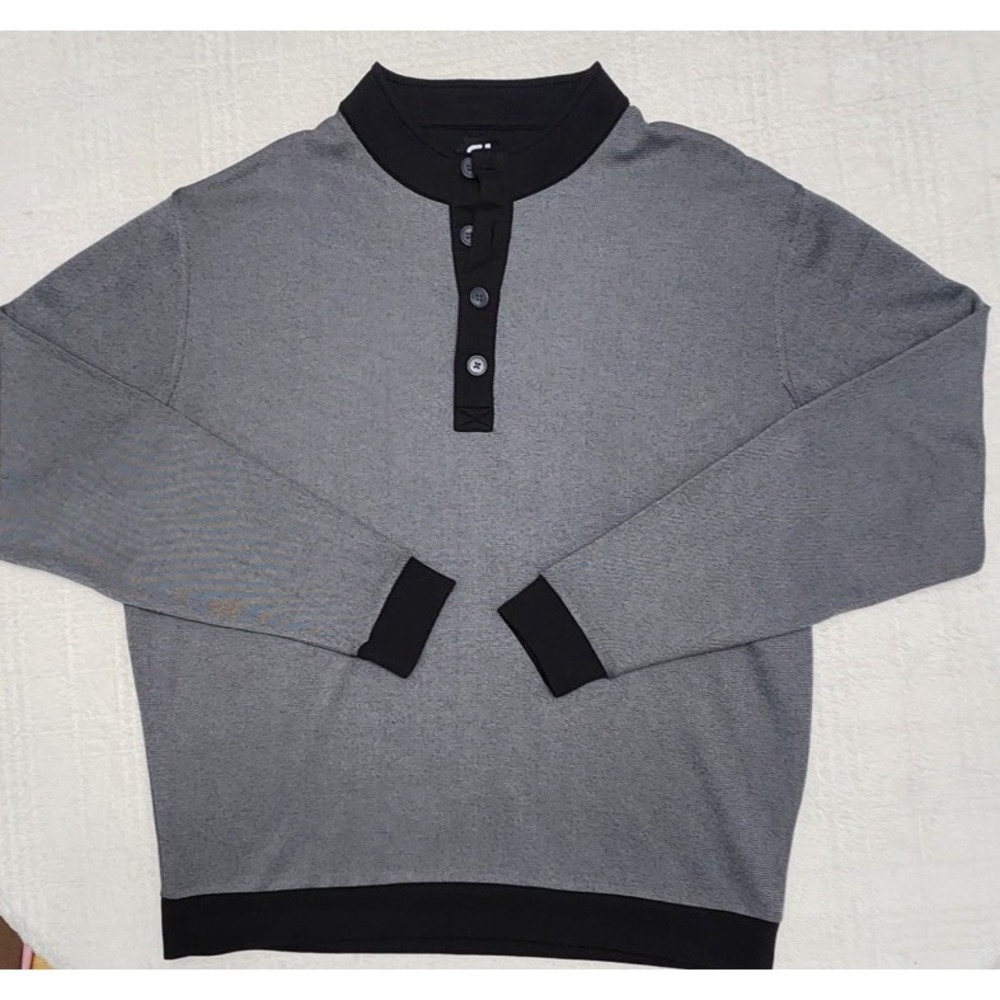 Footjoy Golf 1/4 Button Pullover Mens Size XL Preppy Long Sleeve